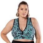 Top Fitness Academia Nadador Com Bojo Feminino Plus Size Estampado