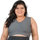 Top Fitness Alta Sustentação Com Zíper Feminino Plus Size Fitness Catwalk