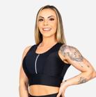 Top Fitness Com Bojo Removível Com Zíper frontal e Proteção UV - ROMANCE