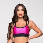 Top Fitness Poliamida com Detalhe nas Costas Cruzada Rosa Pi - LOT FITNESS COMERCIO E INDUSTRIA LTDA