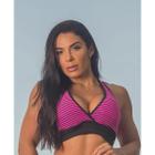 Top Fitness Shine de Jacquard Listras Rosa - Claudia Rosa