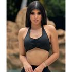 Top Fitness Slight Preto com Bojo - Claudia Rosa