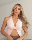 Top Frente Única Feminino Laço 90522 Rosa