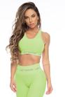 Top Lets Gym Seamless Brocado Verde Limão