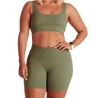 Top Lupo Seamless Basic Canelado Feminino - Verde