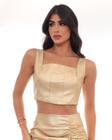 Top Material Sintético Feminino Color 90477 Dourado