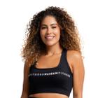 Top Poliamida Massam Fitness Decote Quadrado Preto