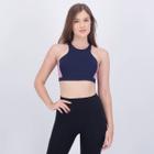 Top Selene Com Recorte e Bojo Feminino Marinho e Rosa