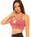 Top Fitness Strappy Bra Alças Finas e Bojo Removível Preto / Cor: PRETO /  Tamanho: G - GUAILI - Top Cropped - Magazine Luiza