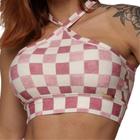 Top Tulipa Plaid Exclusivo Moving Fitness