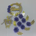 Topo de Bolo 15 anos Flores Espiral Lilás personalizado