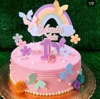 Topo de bolo #borboleta #lilas - Fênix Papelaria E Festas