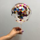 Topo De Bolo Balão Bubble Confete 05 Polegadas 20cm 01 Unid