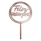 Topo De Bolo Para Festa Feliz Aniversário Rose Decoração