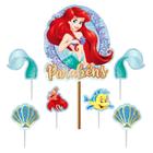 Topo de bolo princesa Ariel topper decoração festa aniversár