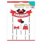 Topo de Bolo Topper Minnie Vermelha Parabéns - Apollo Festas