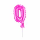 Topo De Bolo Vela Balão Com Vareta Auto Inflável Rosa Pink