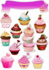 Topo Topper de Bolo Personalizado C/Nome Cupcake