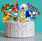 JoySee 6 bonecos Sonic The Hedgehog, topos de bolo, 5-7 cm : :  Brinquedos e Jogos