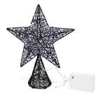 Topper de Árvore de Natal CVHOMEDECO - Estrela Preta com Luzes LED