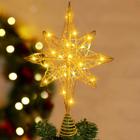 Topper de árvore de Natal DULEFUN Lighted Gold Star 34,5 cm com LED