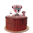 Topper para Bolo Topo de Bolo Futebol São Paulo para Festas Aniversário - 4 Unidades - Festcolor