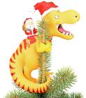 Topper Tree Buddees Christmas Topper Santa Riding T-Rex