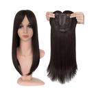 Toppers de Cabelo Sintético Longo e Liso - 14'' e 18'' com Franja - Aplique de Cabelo com Clipe