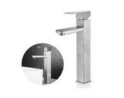 Torneira Banheiro Lavabo Monocomando Alta Metal Inox Prata - Brinovar