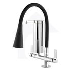 Torneira Cozinha Flexível Filtro Bancada Luxo Preto Jato Duplo Cone cod 4001-8