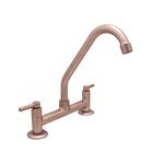 Torneira Cozinha Misturador Pia Bancada Bica Móvel Cobre Rosé Gold Fosco Metal Luxo 1/4 de Volta - Shop Hidraulica