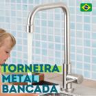 Torneira Gourmet Bancada Pia Alta Lavabo Cozinha Banheiro Metal Fosca Ambiente Industrial Moderno