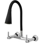 Torneira Misturador Gourmet Flexível Cone Preto Parede - TFC