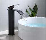 Torneira Para Banheiro Completa Misturador Monocomando Bica Alta Preto Fosco Black Matte - MV111PT