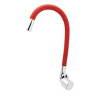 Torneira Para Cozinha De Pared Gourmet Flexível Vermelho C40 - Shophidraulica