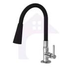 Torneira para Cozinha Gourmet Bancada ColorFlex Silicone Flexivel 2 Jatos Luxo Preto cod1126-8