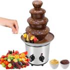 Torre Cascata De Chocolate Quente 4 Andares Fonte 110v Inox