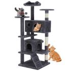 Torre Cat Tree Aidoly de 137 cm para gatos de interior com arranhador