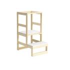 Torre de Aprendizagem Autônoma com Mesa Sensorial Montessoriano Casatema Branco/Natural