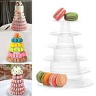 Torre de Bolo de Plástico Redonda para 6 Camadas de Display de Macaron