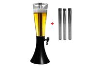 Torre de Chopp Cerveja Suco Hopr Super 4 L Completa Mais 3 Refis Extra