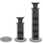 Torre De Tomada de Embutir Retrátil Multiplug 3 Tomadas e USB Para Bancada