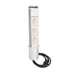 Torre De Tomada Mini Totem Manual 3 Tomadas 10A - Branco