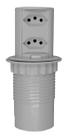 Torre De Tomada POP Suporta 10A Plug 10A - Cinza Extensão Antichoque Retrátil Embutir Sobrepor Bancada ou Móvel