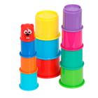 Torre Empilhar potinhos Bebê Didático Infantil Cor Colorido - Paki Toys