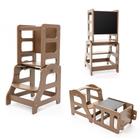 Torre Infantil ZHIMUSANO 3 em 1 Ajustável com Mesa de Desmame