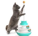 Torre Interativa de Animais de Estimação Toy Tumbler com Catnip rastreia bola de disco triplo para gatos treinando produtos para animais de estimação Brinquedos de Gato