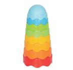 Torre Mágica Colorida Brincar de Empilhar Pirâmide Encaixar Bolinhas Brinquedo para Água Areia Banho Copinho Mercotoys