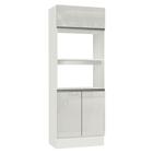 Torre-Quente Armário de Cozinha Para 2 Fornos 100% MDF Portas Branco Brilho Smart Madesa