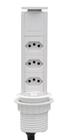 Torre Tomada Retrátil De Embutir 3 Elétrica 16A - Cozinha - Branco Totem Multiplug Extensão Sobrepor em Mesa Bancada ou Móvel - Qtmov